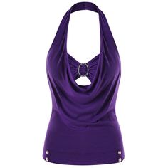 Plus Size Embellished Halter Tank Top - Purple - 3M43864316 - Original Design-Women's Clothing  #OriginalDesignWomensClothing #Original #DesignWomen's #Clothing Red Halter Dress, Cheap Tank Tops, Halter Dress Short, Spandex Shirts, Halter Tank Top, Fall Hoodies, Halter Tank, Plus Size Tank Tops, Trendy Plus Size Clothing