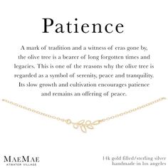 Patience Bracelet Dainty Bracelet XS Patience Bracelet | Olive Branch Bracelet | Carded Jewelry Olive Branch Symbolism, Necklace Cards, Branch Bracelet, Pear Shaped Diamond Necklace, Jewish Star Necklace, Custom Necklaces, Good Luck Necklace, Diamond Bar Necklace, Horseshoe Necklace