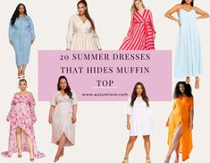 20 Summer Dresses That Hides Muffin Top Hide Apron Belly, Hide Muffin Top, Summer Date Night Dress, Apron Belly, Fashion For Curvy Women, Best Plus Size Dresses, Big Tummy, Short Curvy, Florida Outfits