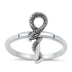 High Polished Snake Ankh Ring .925 Sterling Silver Band Jewelry Female Male Unisex Size 9 All our silver jewelry is crafted from .925 silver also commonly referred to as sterling silver. Sterling silver is the standard for beautiful high-quality silver jewelry and cannot be replicated by lower priced silver plated jewelry. It is 92.5% pure silver, mixed with alloys to add strength and durability to stand the test of time. Keep your fine jewelry shiny and elegant by storing it properly. Jewelry n Band Jewelry, Silver Plated Jewelry, Sterling Silver Bands, Jewelry Rings Engagement, Selling Jewelry, Pure Silver, Silver Band, Fashion Rings, Women Rings