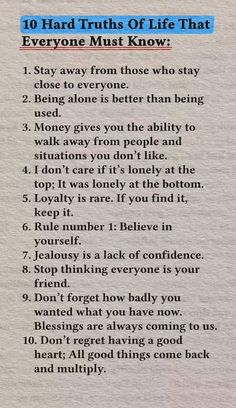 the ten rules for life that everyone must know