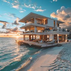 Luxurious Beachfront Living - luxury House House On Beach Aesthetic, Beach House Pool Ocean Views, Dream Beach Houses Exterior, Dream Beach Houses Luxury, Beach House Exterior Tropical, Beach Houses Exterior, Beach House Luxury, Beach House Pool, Beach Houses Architecture