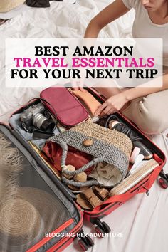 the best amazon travel essentials for your next trip featured by top us travel blog, what's in my suitcase?