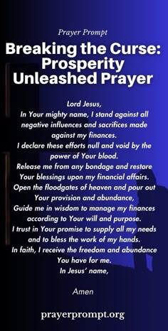 the prayer for praying in front of a blue background with an image of a person