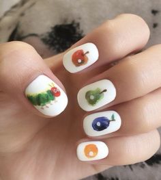 Cute Nail, Really Cute Nails, The Very Hungry Caterpillar, Very Hungry, Very Hungry Caterpillar, Hungry Caterpillar, Nail Art Ideas