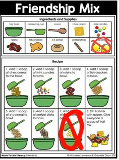 a poster with instructions on how to make friends mix