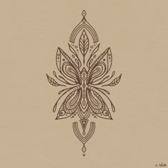 an ornate design on a beige background