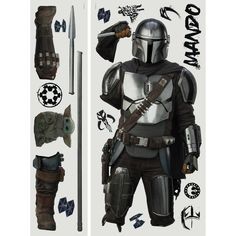 "Buy RoomMates Star Wars The Mandalorian In Beskar Peel & Stick Giant Wall Decal at Michaels. com. Make a décor statement in your favorite room with this officially licensed The Mandalorian Beskar peel and stick giant wall decal. Make a décor statement in your favorite room with this officially licensed The Mandalorian Beskar peel and stick giant wall decal. This nearly 4 feet tall art from the hit TV show will delight any true Star Wars fan with exacting detail of the warrior armor. Details: Mu Warrior Armor, Tall Art, Mirror Sign, Star Wars The Mandalorian, The Warrior, Michael Store, The Mandalorian, Wall Decal, Samurai Gear