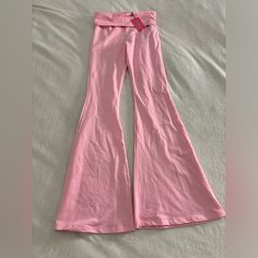 Nwt Light Pink Foldover Flare Leggings In A Size Small. Accepting Fair Offers! Pink Cotton Bottoms For Night Out, Punk Leggings, Black Flared Leggings, Ribbed Flares, Flare Yoga Pants, Flared Leggings, Pant Trends, Black Flare, Flare Leggings