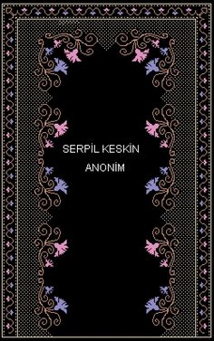 a black and pink book cover with an ornate border on it, the title reads sepil keskin anonim