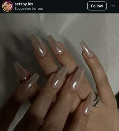 Chrome Nails Designs, White Acrylic Nails, Casual Nails, Blush Nails, Classy Acrylic Nails, Shiny Nails, Pearl Nails, Neutral Nails, Fire Nails