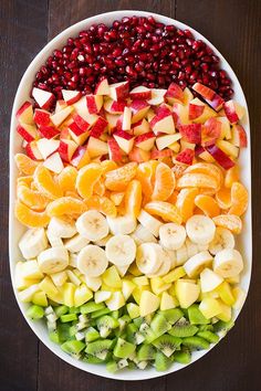 a platter filled with sliced fruits and vegetables