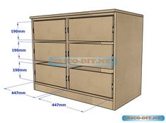 an image of a wooden cabinet with measurements