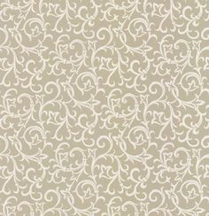 a beige and white wallpaper pattern with swirls on the bottom half of it