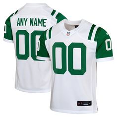 We want fans to celebrate their fandom by customizing and personalizing certain products. For these customizable products, including jerseys, we invite customers to tell us how they would like their preferred name or other text to appear by typing that text into the field indicated. However, just because a customer is able to type proposed customization text into the field and is able to complete the order through the website, not all proposed customization text will be accepted. Please note, Fanatics may reject and cancel any customization order for any reason, including for messages that are deemed offensive or inappropriate. Have your kiddo rep the New York Jets in a fresh way with this Classic Alternate Custom Replica Jersey.The graphics and colors serve as a nod to the team's storied Mac Jones, Nike Classic, Game Jersey, Tailored Design, Sports Uniforms, Custom Jerseys, Jacksonville Jaguars, New York Jets, For Sale Sign