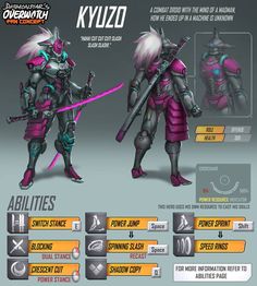 Overwatch Oc, Overwatch Hero Concepts, Futuristic Samurai, Harley Quinn Artwork, Marvel Action Figures, Overwatch Fan Art, Character References, Cyberpunk Character, Character Inspo