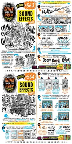 an advertisement for the sound effects festival, with different types of music and words on it