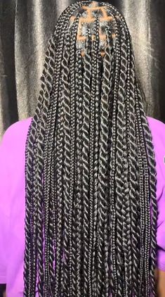 Knotless And Twist Braids, Box Braids With Twists, 90 Inch Braids, Best Black Hairstyles, New Hairstyle 2024, Nutless Braids Styles Long, Long Small Box Braids, Box Braid With Curly Ends