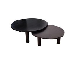 two black tables sitting on top of each other