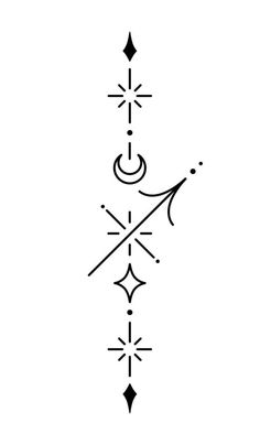 an image of a cross with arrows and stars in the middle, on a white background