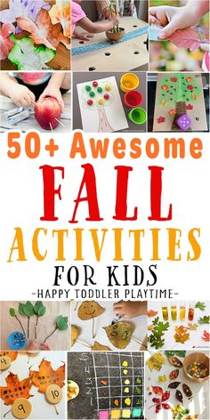 an image of fall activities for toddlers and preschoolers