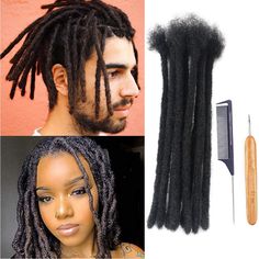 30 Strands , Natural Black/0.6cm Human Hair 8 Inch 100% Real Human Hair Permanent Dreadlock Extensions, Loc Extensions Human Hair, Clip In Ponytail Extensions, Loc Extensions, Blonde With Dark Roots, Dread Extensions, Curly Clip Ins, Long Hair Extensions, Human Hair Color