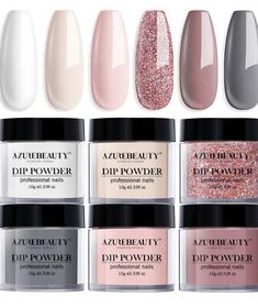 Find many great new & used options and get the best deals for 6 Dip Powder Nail Kit Colors Glitter Dipping Set French Pink Glitter Wedding NEW at the best online prices at eBay! Free shipping for many products! Dip Nail Colors, Diy Salon, Glitter Manicure, French Nail Art, Manicure Diy, French Nail, Nail Lamp, Nail Polish Sets, Dip Powder Nails