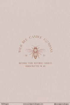 the label for a candle company with a bee on it's front and side