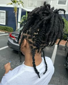 @drashlocdup Locs Into Ponytail, Dreads Styles For Women Ponytail, Ponytail Locs Styles, 2 Strand Loc Styles, Loc Styles Ponytail, Small Locs Hairstyles, Loc Styles Women, Two Strand Locs