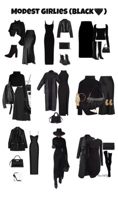 Best Winter Outfits, Fall Outfits Men, Total Black, Looks Black, Minimal Chic, Fashion Hacks Clothes, Fashion Mistakes, Midi Skirts