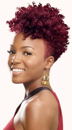 Creme of Nature's Exotic Shine™ Red Hair Color uses Argan Oil from Morocco with double Argan Oil treatments for ultimate conditioning and vibrant color. Taper Cuts For Black Women, Tapered Cut Natural Hair, Dreadlocks Updo, Cabello Afro Natural, New Natural Hairstyles, Tapered Natural Hair, Natural Hair Cuts, Tapered Hair, Long Hair Tips