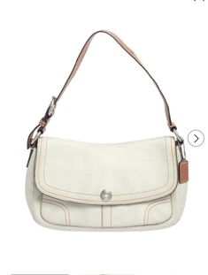 Coach White Leather Flap Shoulder Bag. Now here's a bag that is both stylish and functional! Coach brings us this gorgeous shoulder bag that has been crafted from leather and designed with a flap that opens up to a fabric interior capable of carrying all your essentials. The piece is complete with a shoulder handle and the brand label flaunted on the front. Gender Women Includes The Luxury Closet Packaging Length 32 cm Width 7 cm Height 18 cm Handle Drop 22 cm adjustable Hardware Silver Tone Exterior Material Leather Interior Material Fabric Classic Coated Canvas Crossbody Shoulder Bag, Classic Coated Canvas Flap Satchel, Classic Coated Canvas Satchel With Flap, Flap Shoulder Bag With Leather Trim, Classic Coated Canvas Shoulder Bag With Detachable Strap, Coated Canvas Flap Shoulder Bag, Classic Coated Canvas Shoulder Bag With Adjustable Strap, Classic Shoulder Bag With Adjustable Strap In Coated Canvas, Coated Canvas Flap Satchel