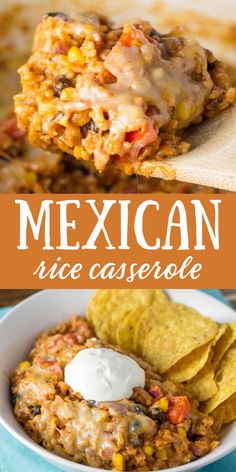 mexican rice casserole with meat and vegetables