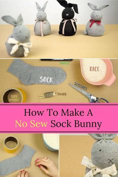 how to make a no sew sock bunny