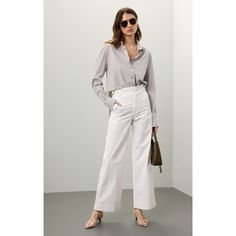 White (98% Cotton, 2% Elastane). Jeans & Denim. Front zipper closure. 32" inseam. 11.5" rise. Imported. Sailor Trousers, Rent The Runway, Flowy Blouse, Closet Designs, Office Casual, Joes Jeans, Jeans Denim, Front Zipper, Denim Jeans