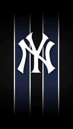 the new york yankees logo on a black background