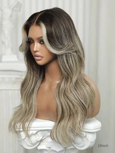 Hair Type 100% Virgin Human Hair Hair Length 16"-20" e.g. style is 20". Hair at the top is 20", at the nape 19" Bleached Knots Clean Bleached For Free Hairline Deep Pre-plucked (Upgrade) Lace Type Invisible HD Swiss Lace Hair Density 160%-High Density Cap Construction 13x6 Glueless Lace Frontal Wig Fake Scalp Honey(Upgrade)/Cappuccino Ready to Wear Glueless Wigs Yes! Install in seconds Elastic Band Piano Keys Elastic Band A blonde balayage curtain bang wig designed for a wedding bridal look is a Curtain Bang Wig, Cinnamon Hair Colors, Bang Wig, Cinnamon Hair, Yaki Hair, Natural Looking Wigs, Glueless Wig, Glueless Wigs, Blonde Hair Inspiration