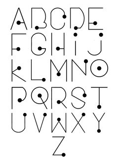 the letters and numbers are drawn in black ink with dots on white paper, as well as