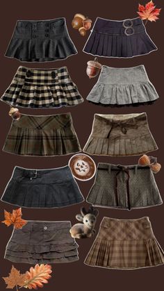 Skirts Aesthetic, Autumn Skirts, Skirt Aesthetic, Aesthetic Brown, Brown Skirt, Dark Outfits, Cute Fall Outfits, Fall Skirts, Cute Everyday Outfits