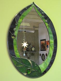 a mirror that is hanging on the wall