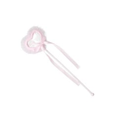 a pink heart shaped lollipop on a white background