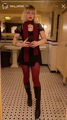 Classy Punk, Striped Tights Outfit, Red Tights Outfit Aesthetic, Fun Tights, Tights And Skirt Outfit Grunge, Lace Tights Outfit Grunge, Red Tights Mary Janes, Patterned Tights Outfit Grunge