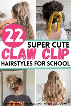 claw clip hairstyles Fall Claw Clip Hairstyles, Hair Styles With Mini Claw Clips, Claw Clip Hairstyles Updo, Claw Clip Hairstyles Half Up, Hair Clip Ideas Hairstyles, Hairstyles With A Claw Clip, Hair In A Claw Clip, Hairstyles With Claw Clips, Cute Claw Clip Hairstyles