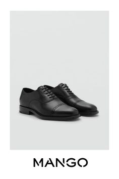 Take advantage of the best discount of the year with Black Friday, 100% nappa leather, Classic-cut blucher style, Four-pass lace-up closure, Backstitched details, Rounded toe, Sole in the same color, Made in Portugal, Leather is a delicate material that naturally develops a patina that must be cared for. To keep your leather products in good condition, we recommend keeping them away from dust and cleaning them when necessary with a soft cloth in circular movements. Mango Outlet, Suit Shoes, Mango Man, Formal Shoes, Nappa Leather, Black Shoes, Derby, Black Friday, Patina