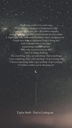 the sky with stars above it and a poem written in white on top of it