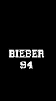 a black and white photo with the words bieber 94