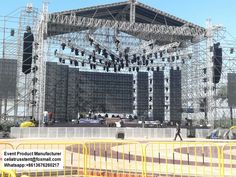 the stage is set up for an outdoor concert