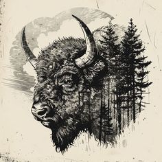 Bison Tattoo Master Files Buffalo Tattoos For Men, Buffalo Tattoo Ideas, Alchemy Elements, Outdoor Tattoo, Soldier Tattoo, Chic Tattoo, Western Tattoos