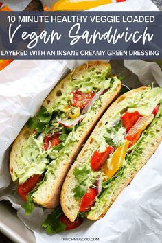 the best healthy vegan sandwich with green goddess dressing