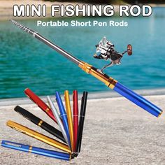 1-1.6M Pen-like Mini Ice Fishing Rod Pocket Fishing Rod Outdoor Portable Aluminium Alloy Casting Pocket Fishing Rod, Ice Fishing Rods, Ice Fishing, Fishing Rod, Rod Pocket, Aluminium Alloy, Fishing, Pen, Fish